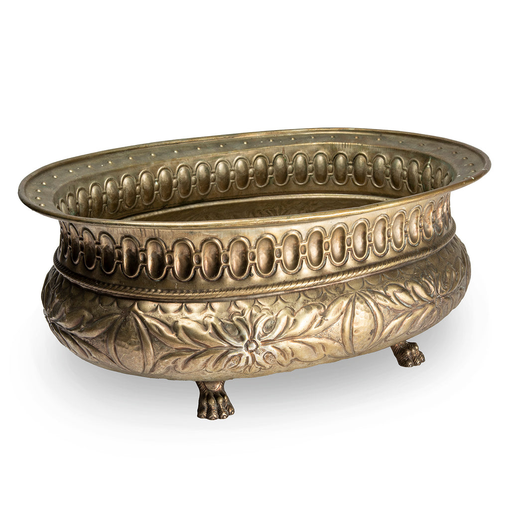 Detailed Oval Copper Jardiniere