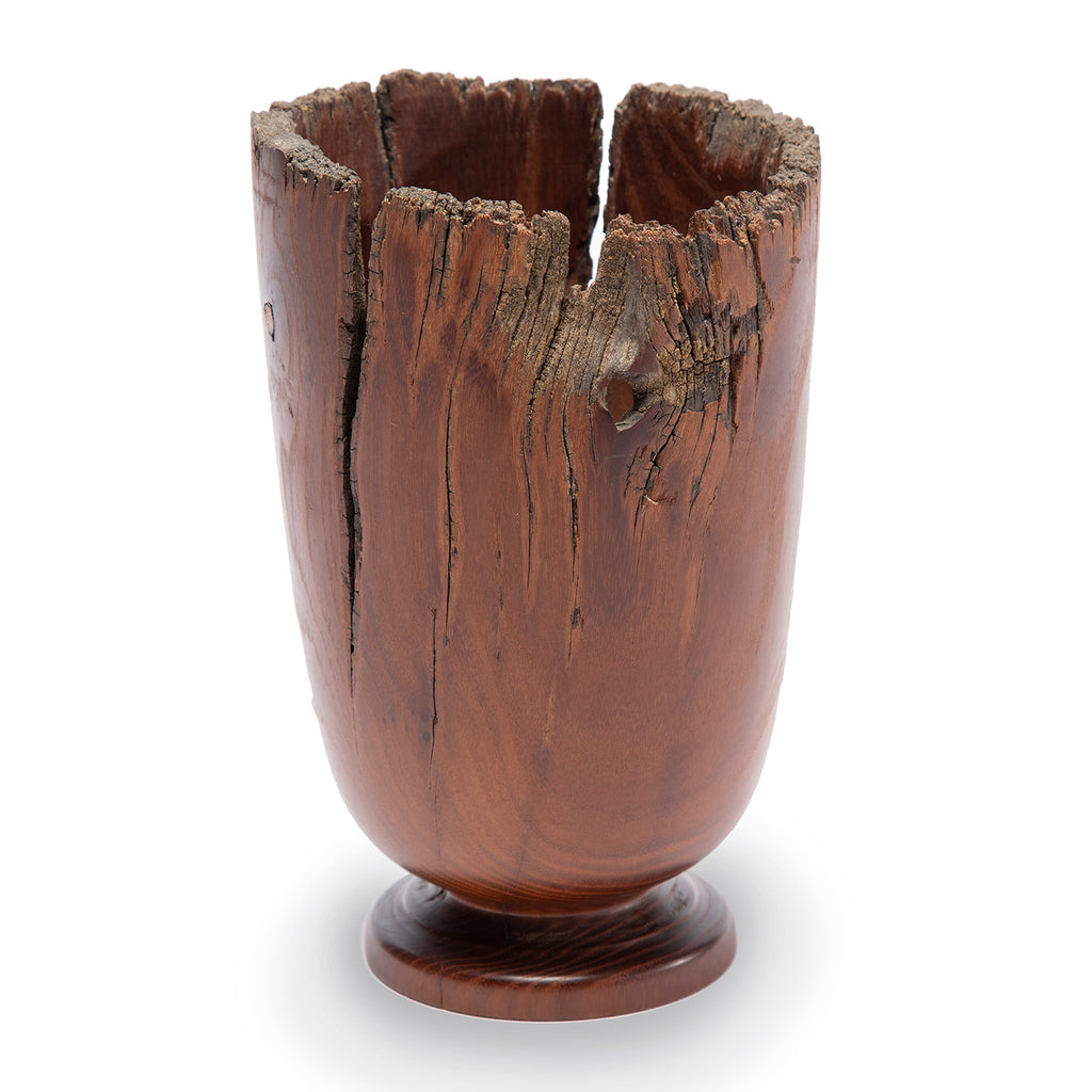 Charming Petite Wood Vase