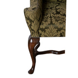Vintage Wing Chair with Exaggerated Scroll Details